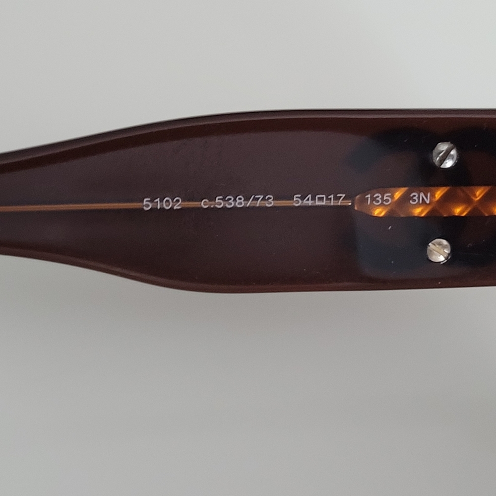 Authentic Chanel Cc Logo Rectangular Sunnies Brow… - image 5